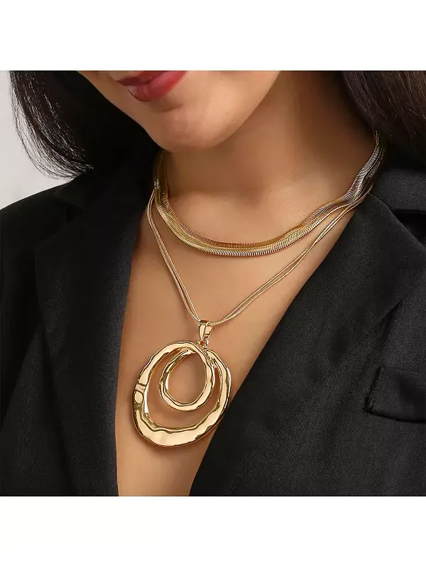 Многослойное спиральное ожерелье с подвеской Bcbg — изображение 3 из 4, оттенок золото