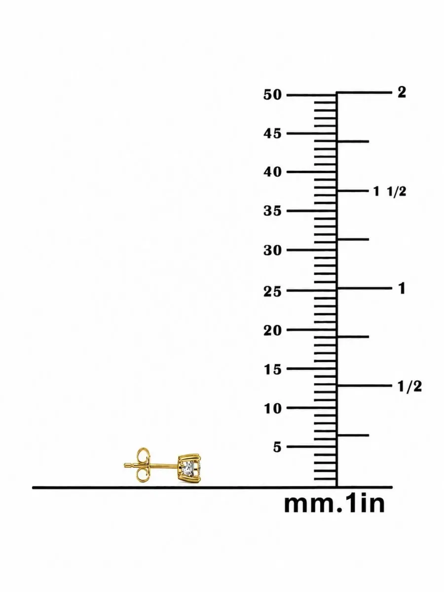 Серьги-пусеты с бриллиантами, 3/8 ct. t.w. — изображение 3 из 6, оттенок желтый золотистый