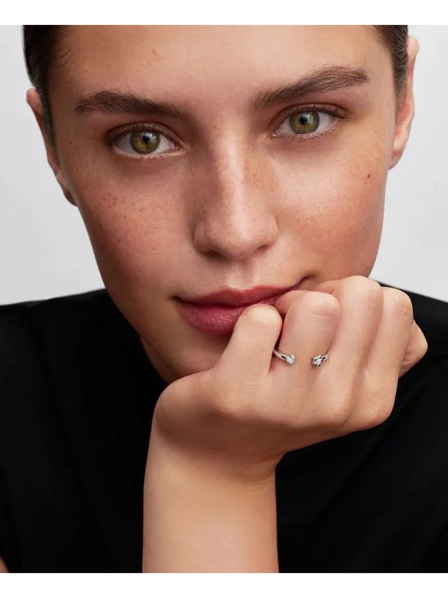 Кольцо открытое Talisman Sterling Silver Lab-Grown Diamond Heart Star Open Ring Pandora — изображение 3 из 3