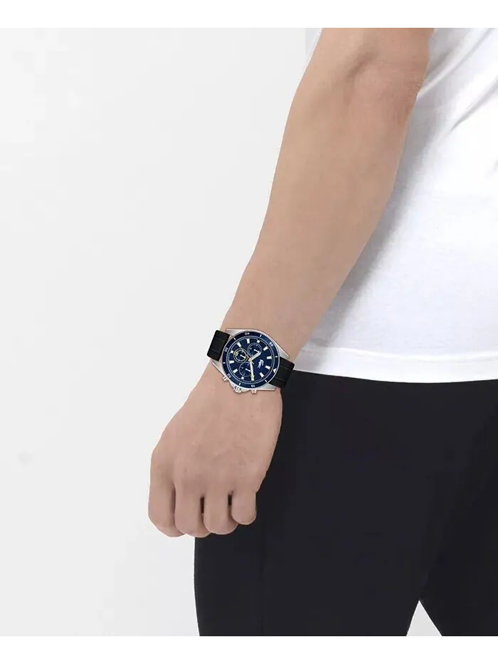 Мужские синие силиконовые часы с гротом, 43 мм Lacoste — изображение 4 из 4, оттенок синий