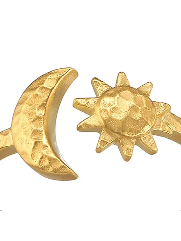 Регулируемое кольцо с подсветкой в виде луны и солнца Satya Jewelry — изображение 2 из 2, оттенок золото