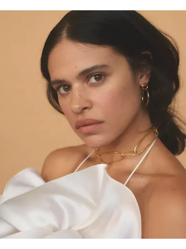 Миниатюрные серьги-кольца с крупными звеньями Nectar Nectar New York — изображение 2 из 2, оттенок золото