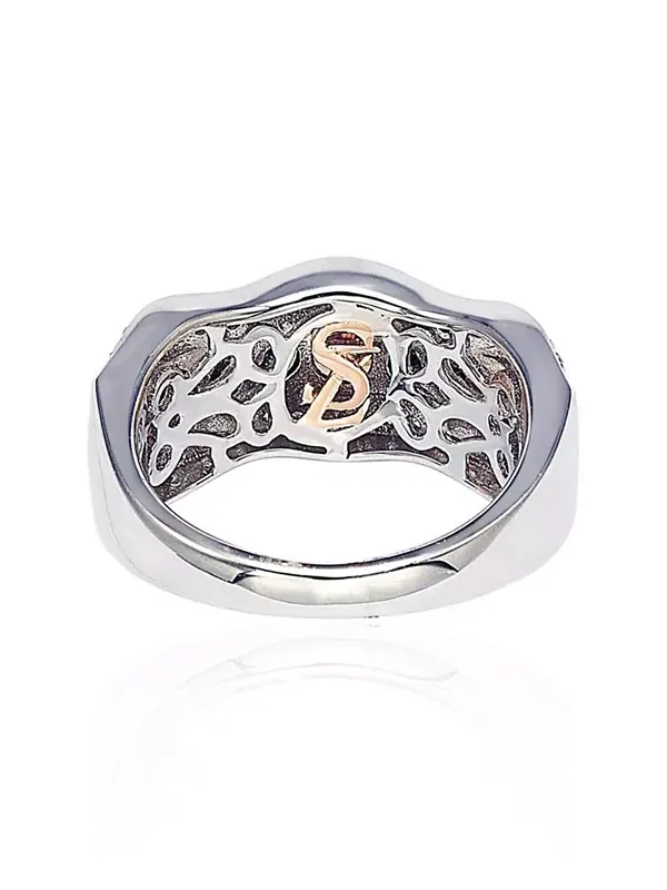 Кольцо Suzy Levian из стерлингового серебра с коричневым волнистым узором и кубическим цирконием — изображение 2 из 3