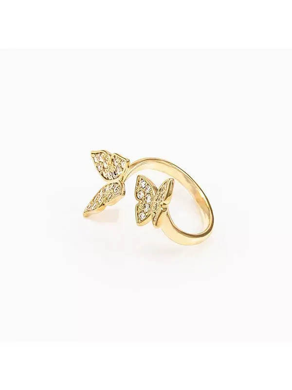 Кольцо-Бабочка с регулируемой подвеской Bearfruit Jewelry — изображение 2 из 3, оттенок золото