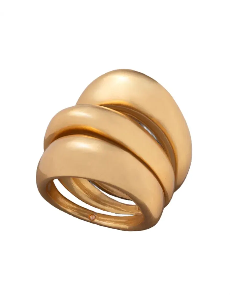 Набор из 3 колец золотистого цвета Drama Molten Statement Ring Donna Karan New York — изображение 1 из 6, оттенок золото