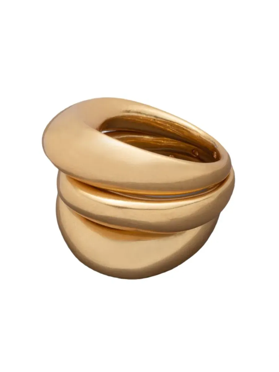 Набор из 3 колец золотистого цвета Drama Molten Statement Ring Donna Karan New York — изображение 2 из 6, оттенок золото