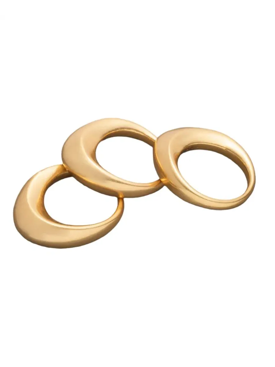 Набор из 3 колец золотистого цвета Drama Molten Statement Ring Donna Karan New York — изображение 4 из 6, оттенок золото