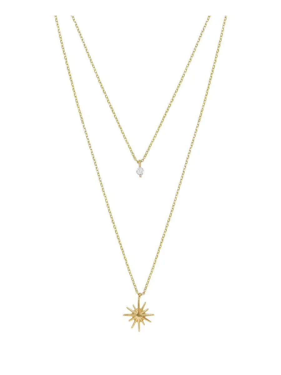 Колье с подвеской Starburst Crystal ETTIKA — изображение 1 из 3, оттенок золото