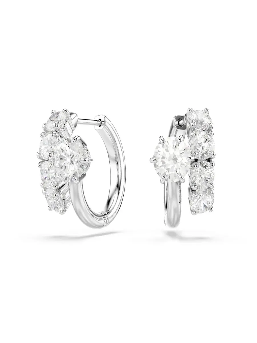 Серьги-спирали с кристаллами Swarovski — изображение 1 из 6, оттенок белый