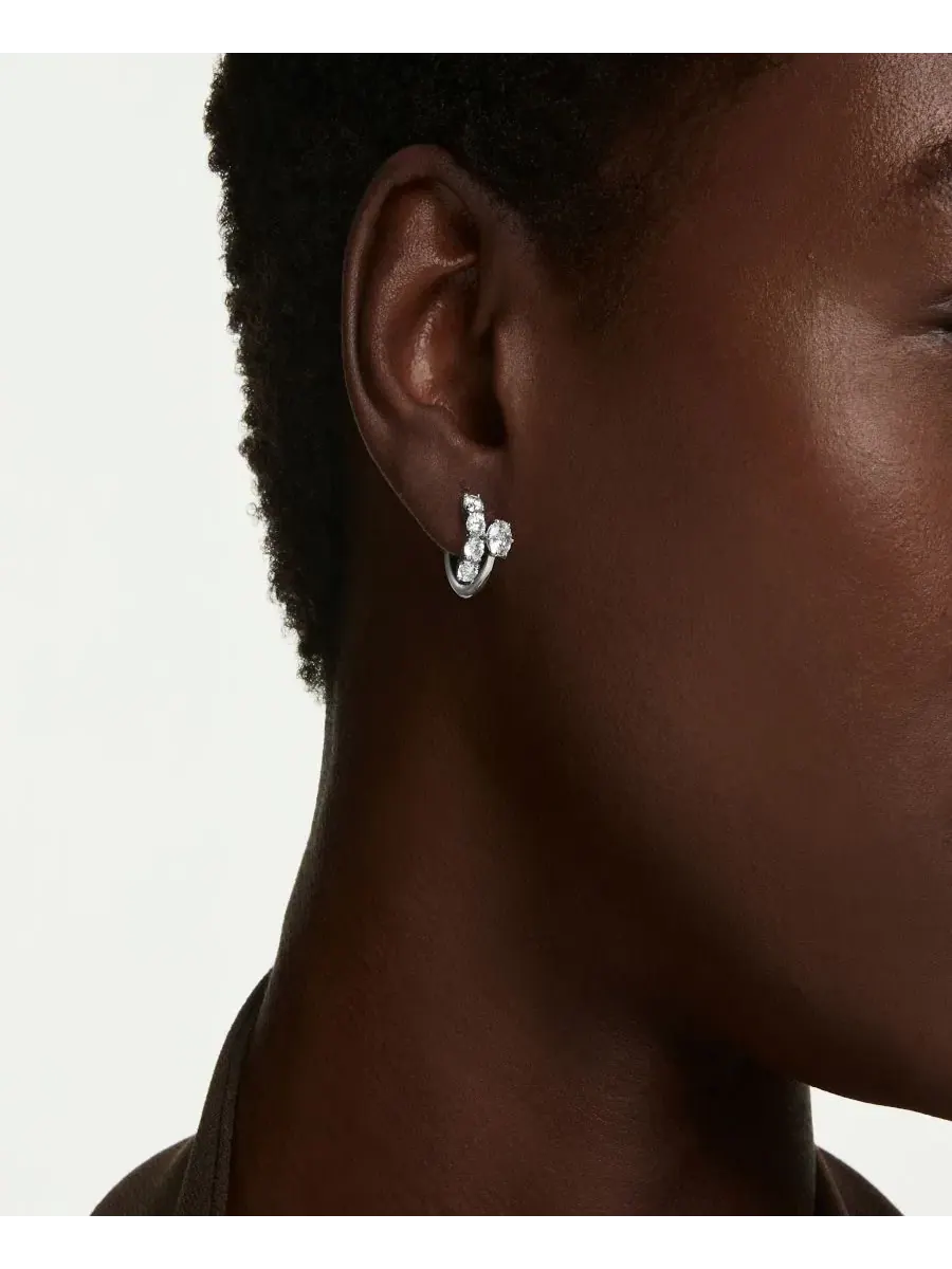 Серьги-спирали с кристаллами Swarovski — изображение 2 из 6, оттенок белый