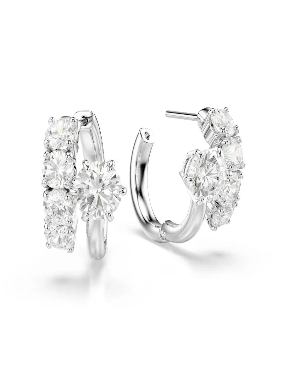 Серьги-спирали с кристаллами Swarovski — изображение 5 из 6, оттенок белый