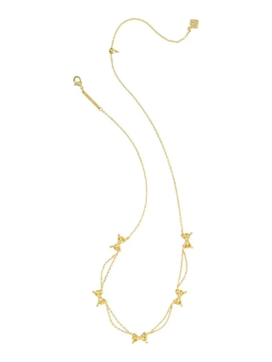 Колье-цепочка с бантом из 14-каратного золота, модель Bow Strand Kendra Scott — изображение 2 из 8, оттенок золото