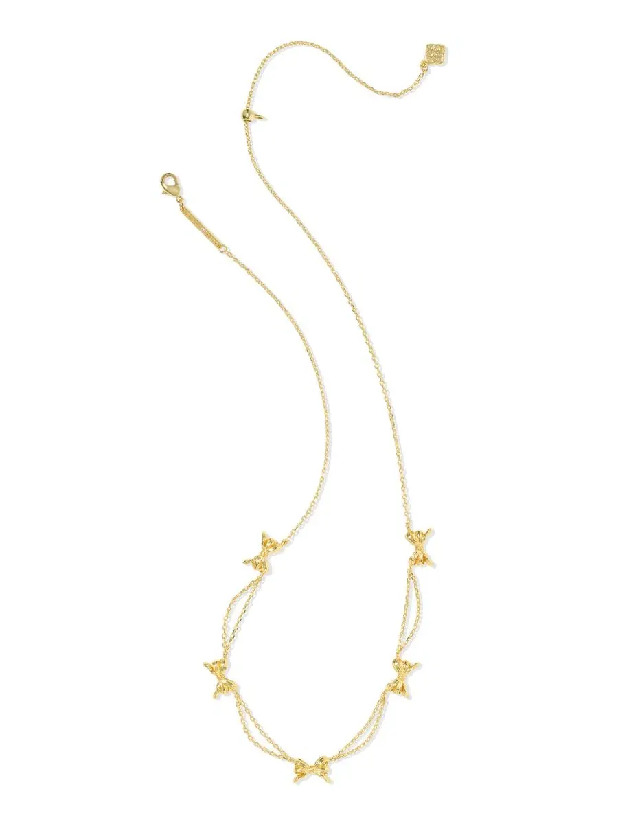 Колье-цепочка с бантом из 14-каратного золота, модель Bow Strand Kendra Scott — изображение 3 из 8, оттенок золото