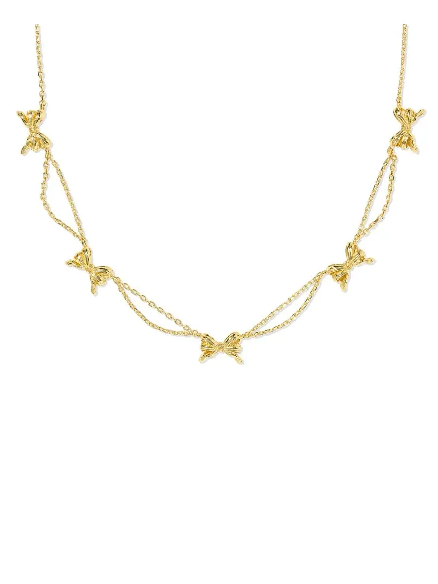 Колье-цепочка с бантом из 14-каратного золота, модель Bow Strand Kendra Scott — изображение 6 из 8, оттенок золото
