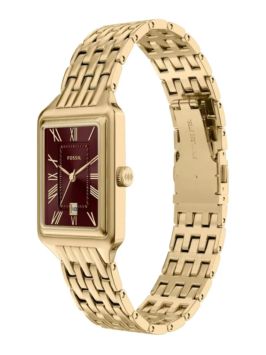 Женские часы Raquel Three-Hand Date Fossil — изображение 3 из 5, оттенок золото