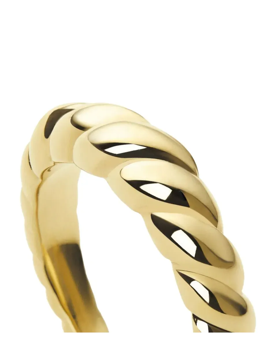 Кольцо с золотым напылением Rope Slim Twist Ring Ana Luisa — изображение 2 из 4, оттенок золото