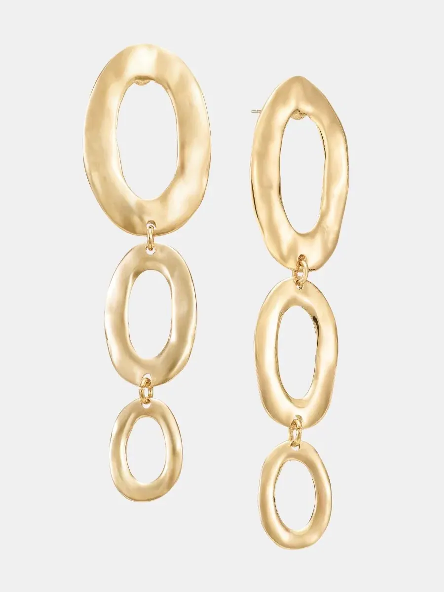 Серьги-подвески с тройными овалами, модель Triple Oval Statement I.N.C. International Concepts — изображение 2 из 3