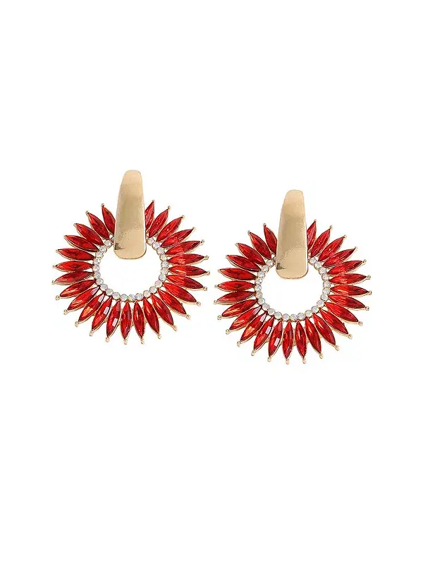 Женские небесные серьги-капли Sohi — изображение 1 из 3, оттенок красный