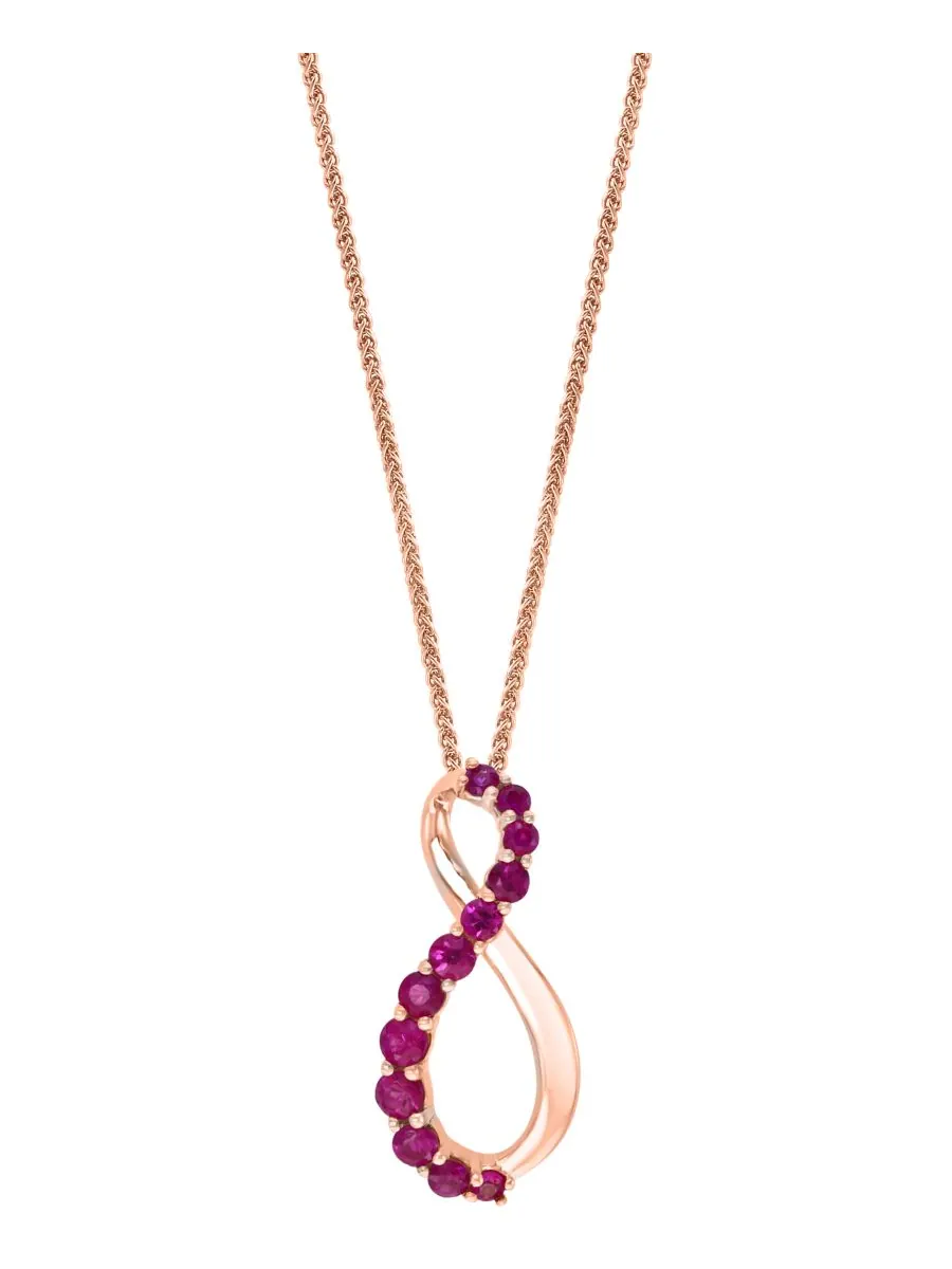 Подвеска Ruby Infinity длиной 45 см (3/8 карата) в оправе из розового золота 14 карат LALI Jewels — изображение 1 из 2