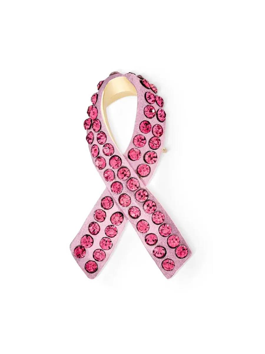 Брошь-булавка с кристаллами и эмалью, символ поддержки, модель Cancer Awareness Bling Jewelry — изображение 3 из 5