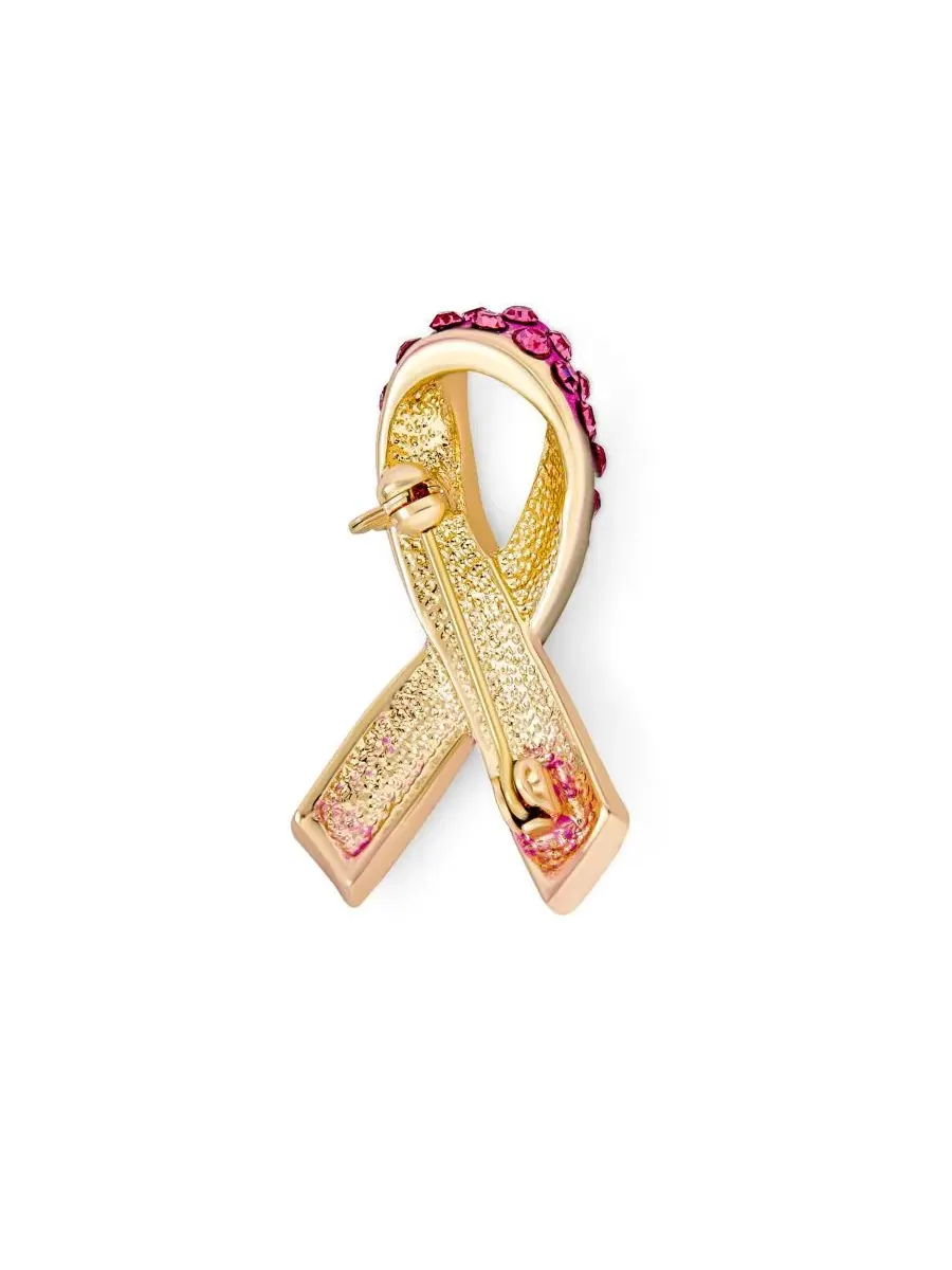 Брошь-булавка с кристаллами и эмалью, символ поддержки, модель Cancer Awareness Bling Jewelry — изображение 4 из 5
