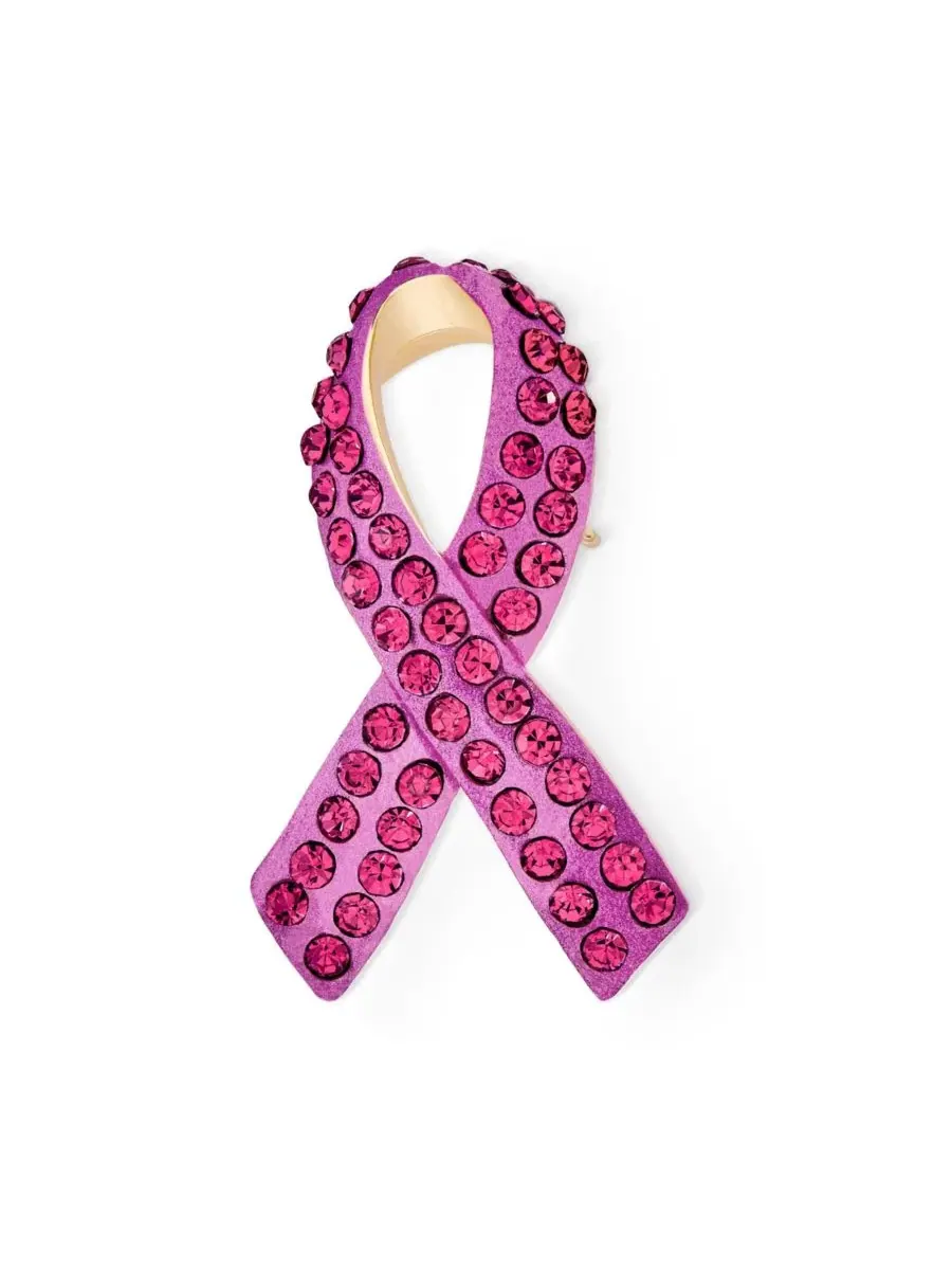 Брошь-булавка с кристаллами и эмалью, символ борьбы с раком, модель Cancer Awareness Bling Jewelry — изображение 3 из 5