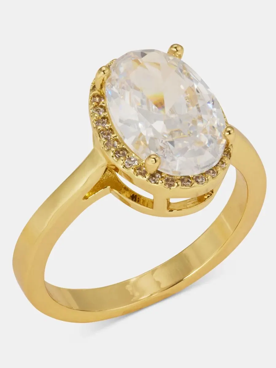 Кольцо с овальным кубическим цирконием, модель Cubic Zirconia Oval Ring Charter Club