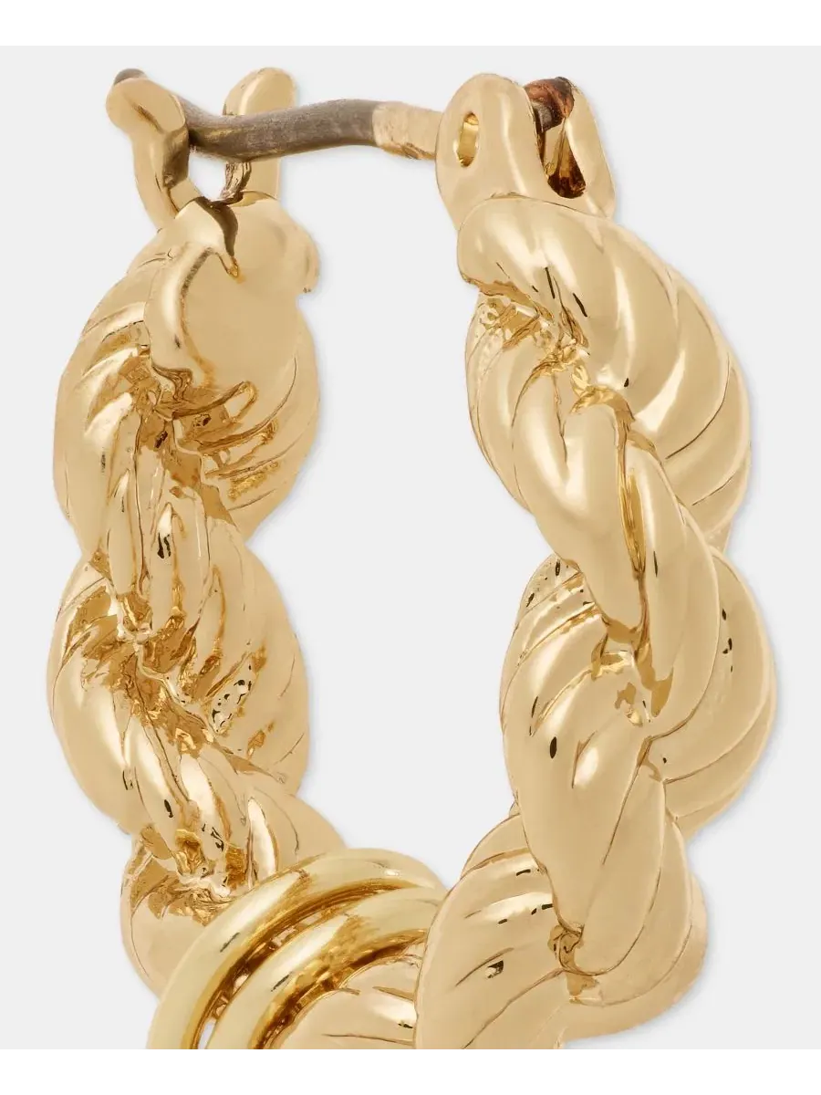 Серьги-конго с подвеской из жемчуга Rope Chain Huggie Lauren Ralph Lauren — изображение 3 из 3, оттенок белый