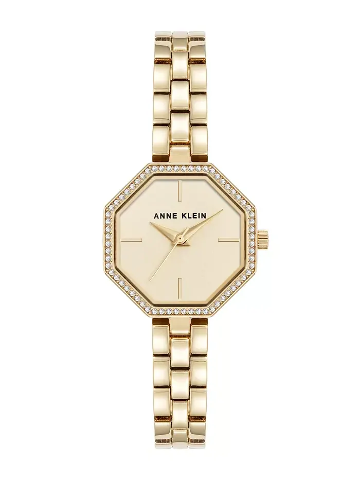 Женские часы Quartz Unique Octagonal в золотистом металлическом сплаве, 26mm Anne Klein