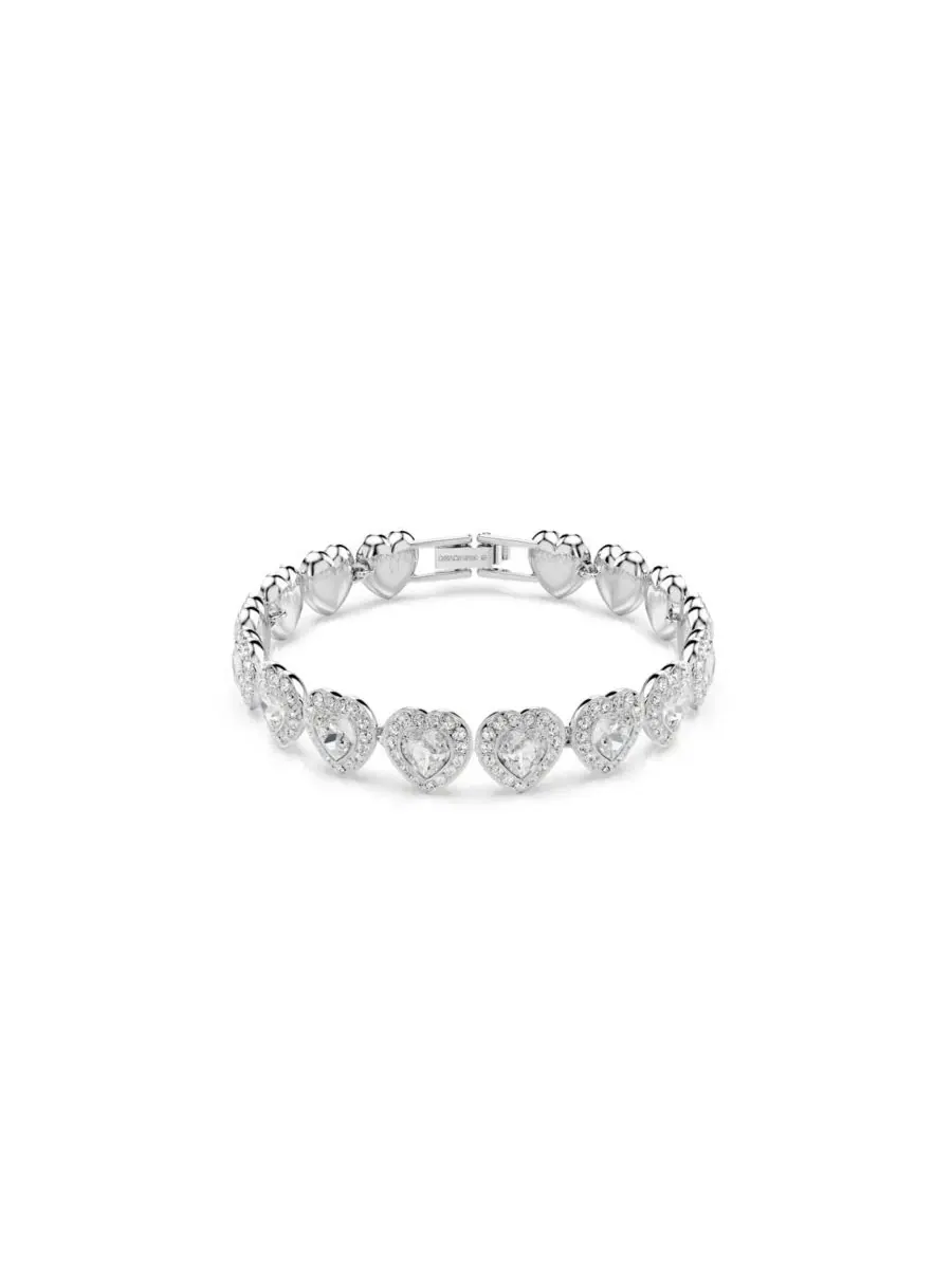 Теннисный браслет Ariana Grande x Swarovski с родиевым покрытием в форме сердца, выполненный в — изображение 1 из 10