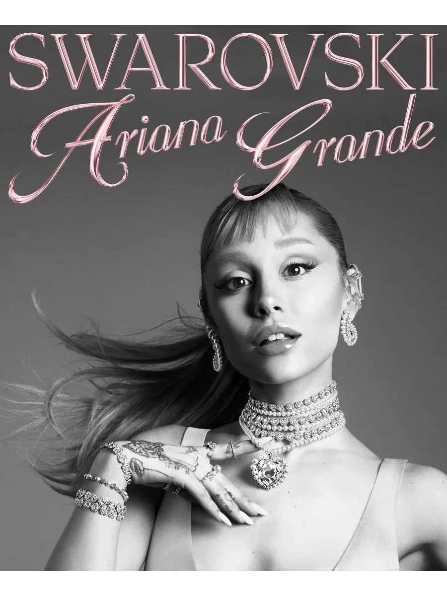 Теннисный браслет Ariana Grande x Swarovski с родиевым покрытием в форме сердца, выполненный в — изображение 3 из 10