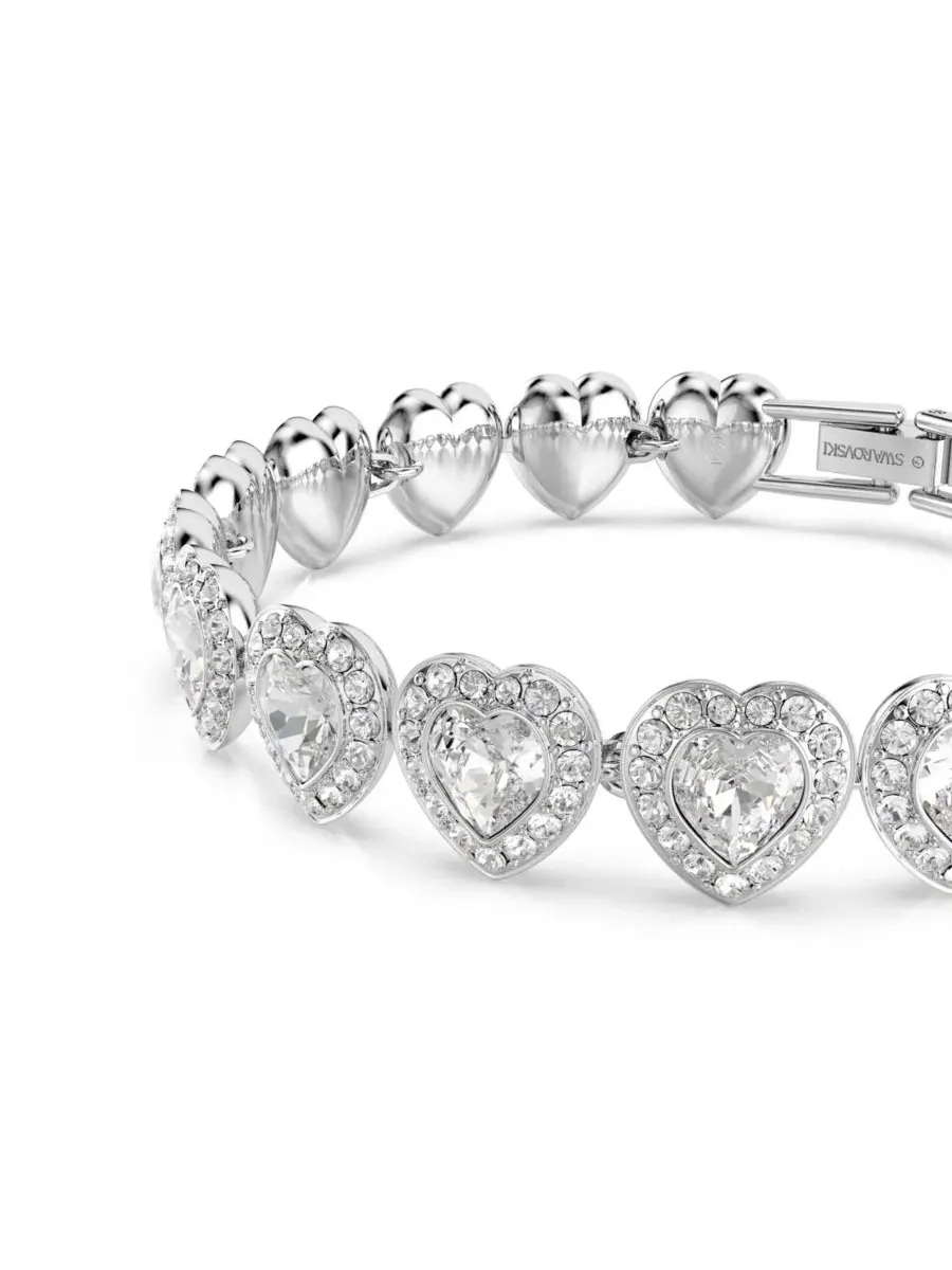 Теннисный браслет Ariana Grande x Swarovski с родиевым покрытием в форме сердца, выполненный в — изображение 4 из 10