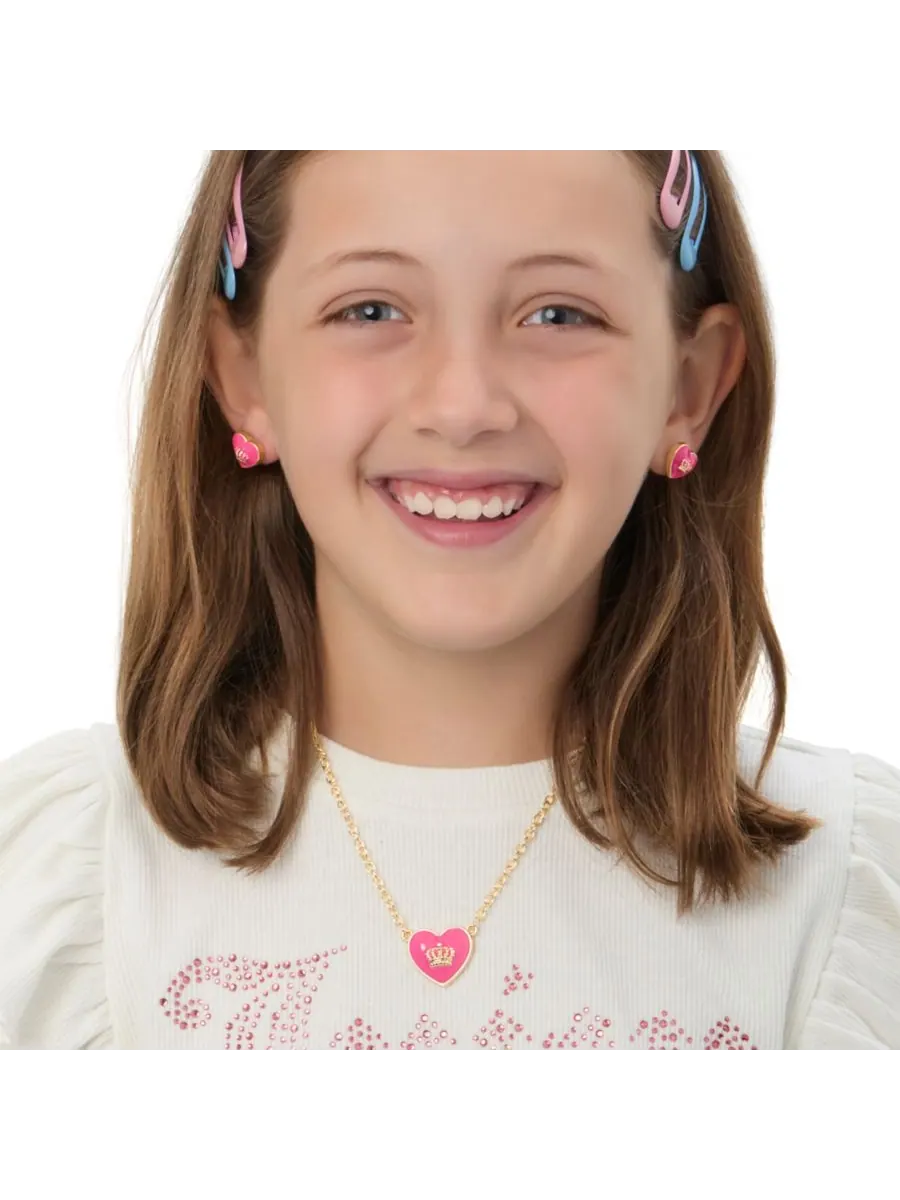 Кулон-подвеска Juicy Couture в форме сердца с логотипом короны, длина 15 дюймов + 2 дюйма — изображение 2 из 9