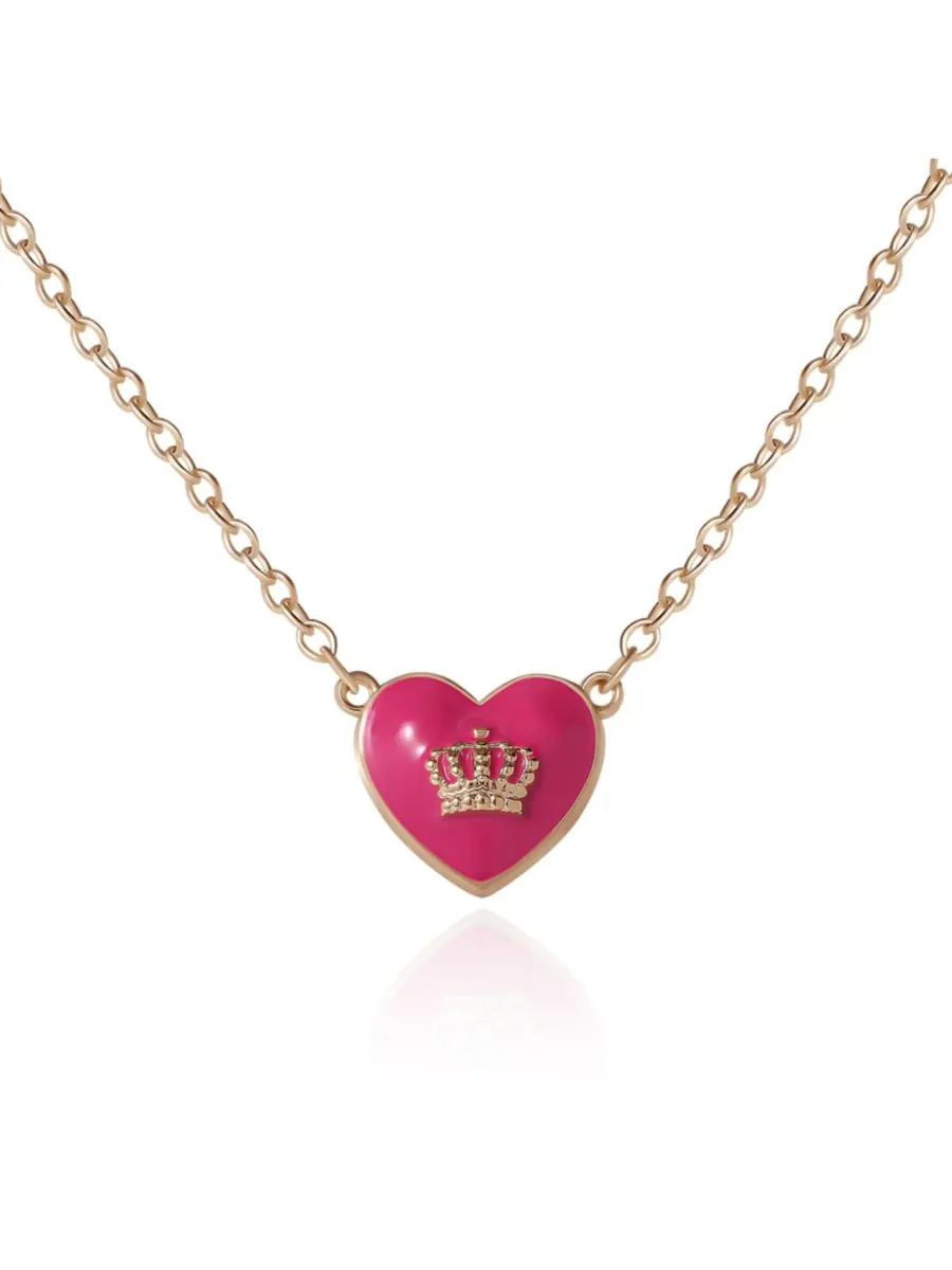 Кулон-подвеска Juicy Couture в форме сердца с логотипом короны, длина 15 дюймов + 2 дюйма — изображение 9 из 9