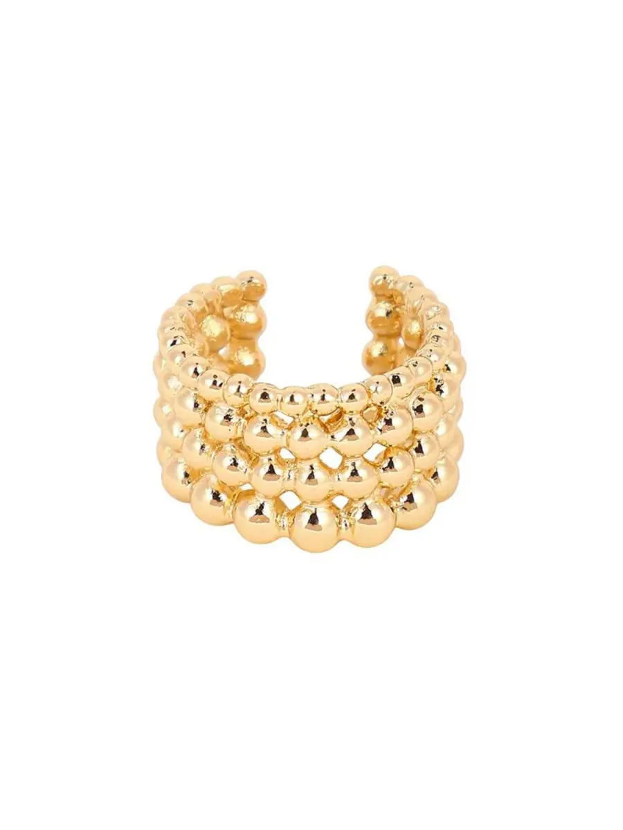 Женское кольцо-пусеты с кристаллами The Dewdrop Statement Ring SOHI — изображение 1 из 7, оттенок золото