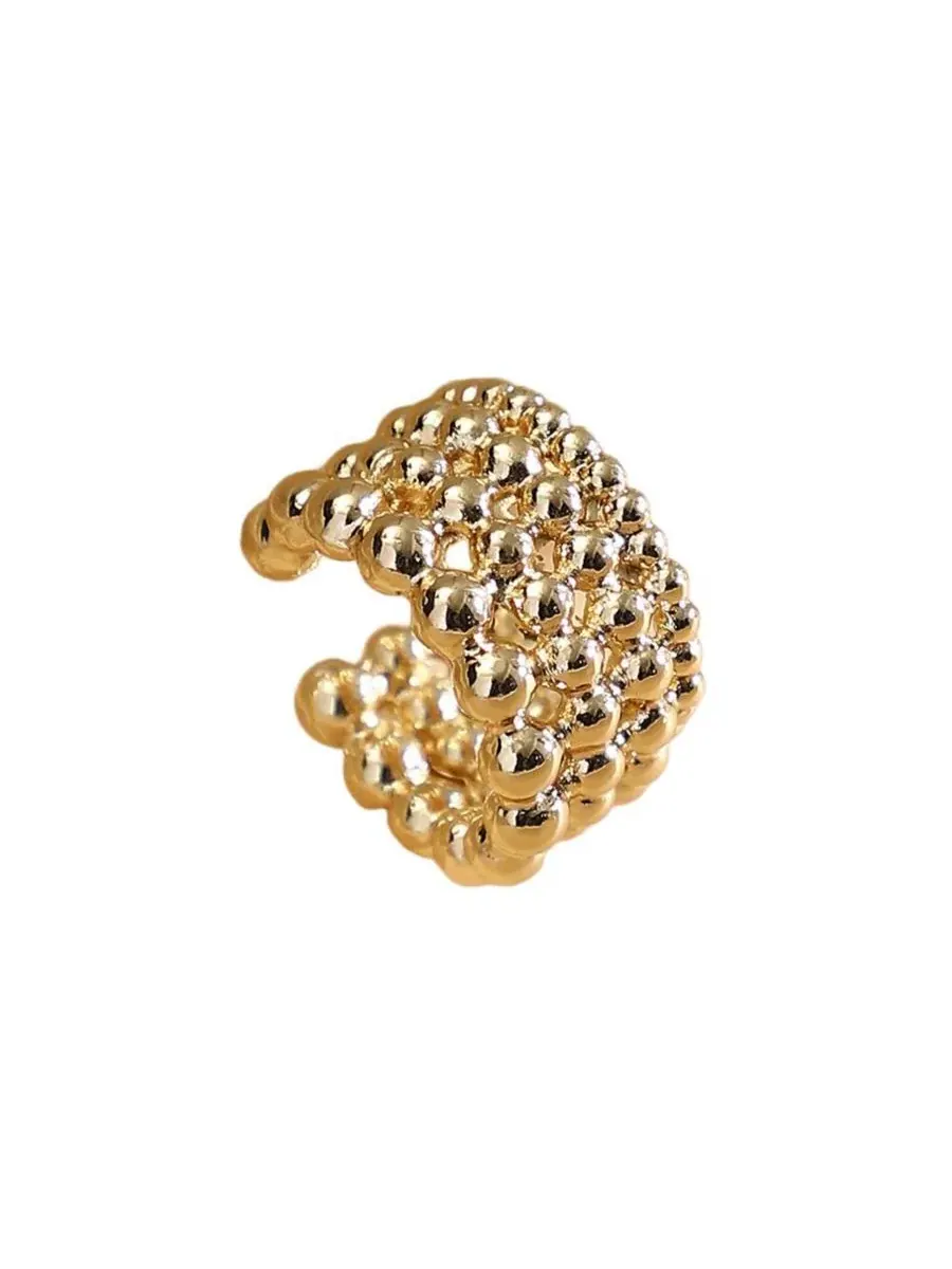 Женское кольцо-пусеты с кристаллами The Dewdrop Statement Ring SOHI — изображение 2 из 7, оттенок золото