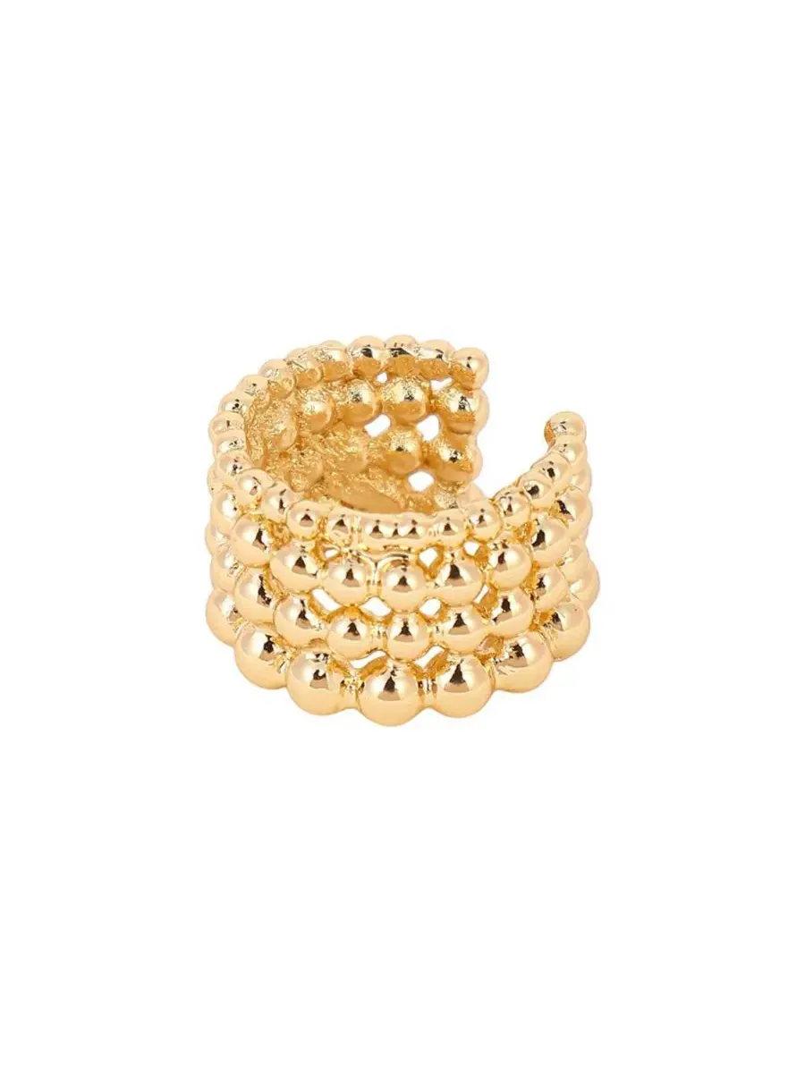 Женское кольцо-пусеты с кристаллами The Dewdrop Statement Ring SOHI — изображение 5 из 7, оттенок золото