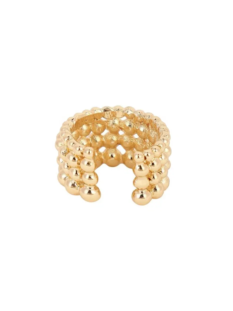 Женское кольцо-пусеты с кристаллами The Dewdrop Statement Ring SOHI — изображение 6 из 7, оттенок золото