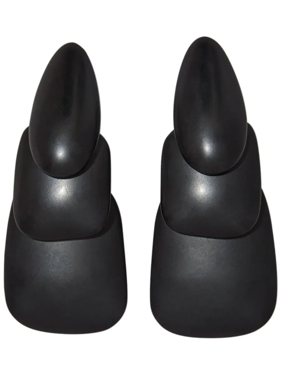 Серьги-подвески линейные из смолы Black-Tone Resin Linear Drop Earrings Donna Karan New York — изображение 1 из 5