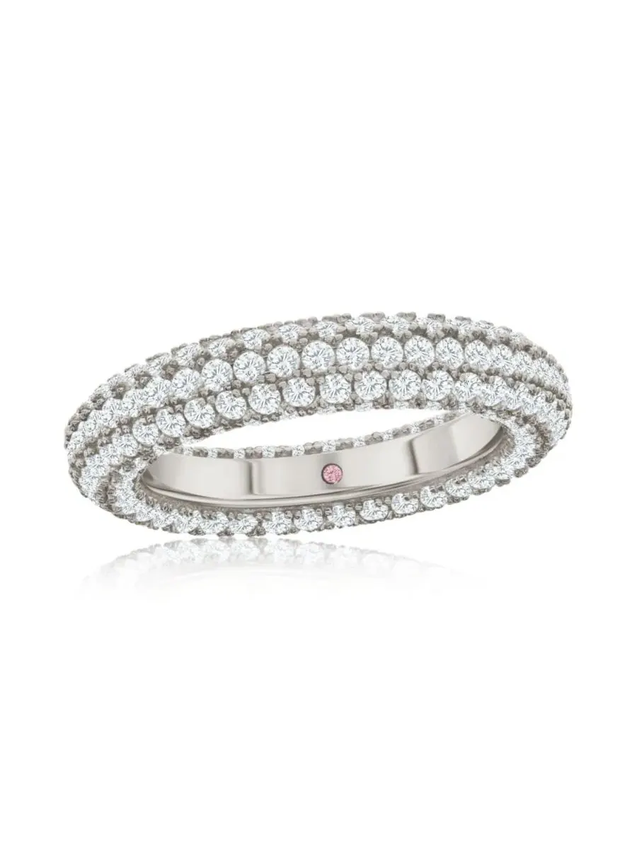 Кольцо-этернити с паве из циркония, модель Puff Eternity Band Suzy Levian New York — изображение 1 из 3, оттенок серебряный