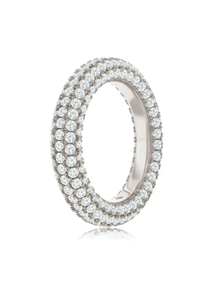 Кольцо-этернити с паве из циркония, модель Puff Eternity Band Suzy Levian New York — изображение 2 из 3, оттенок серебряный