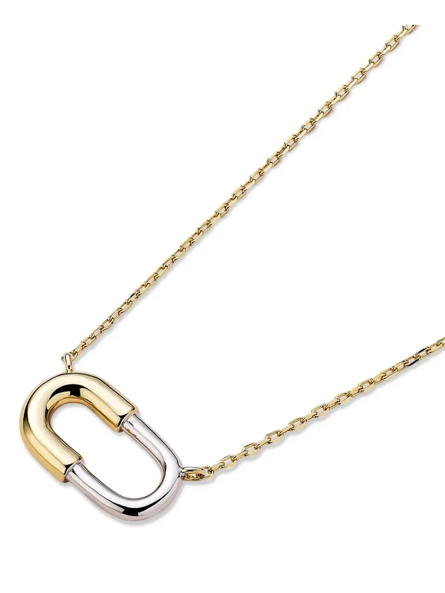 Подвеска с микропайетками Blake Two-Tone Micropave Gold Pendant Necklace Ana Luisa — изображение 1 из 3, оттенок золото