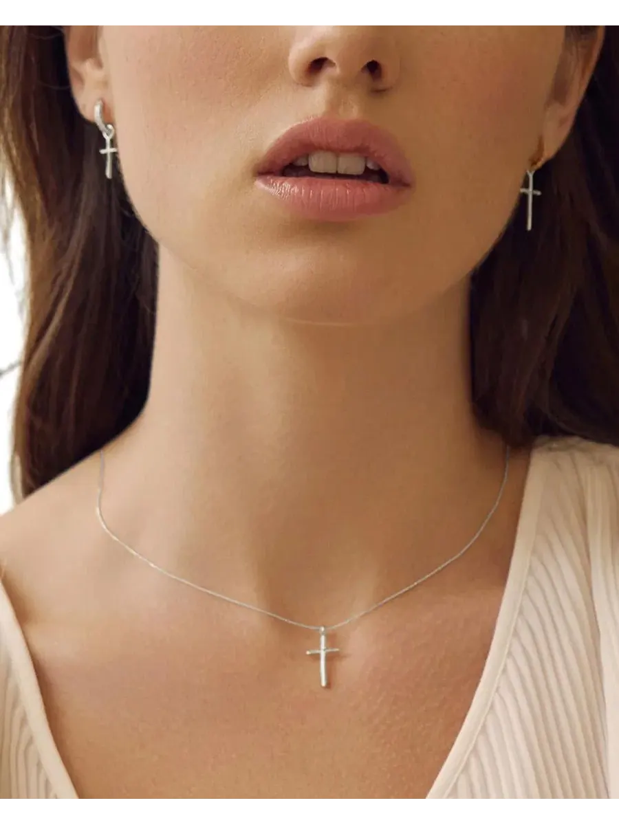 Кулон-крест Ariel Cross Necklace Bearfruit Jewelry — изображение 2 из 6, оттенок золотистый