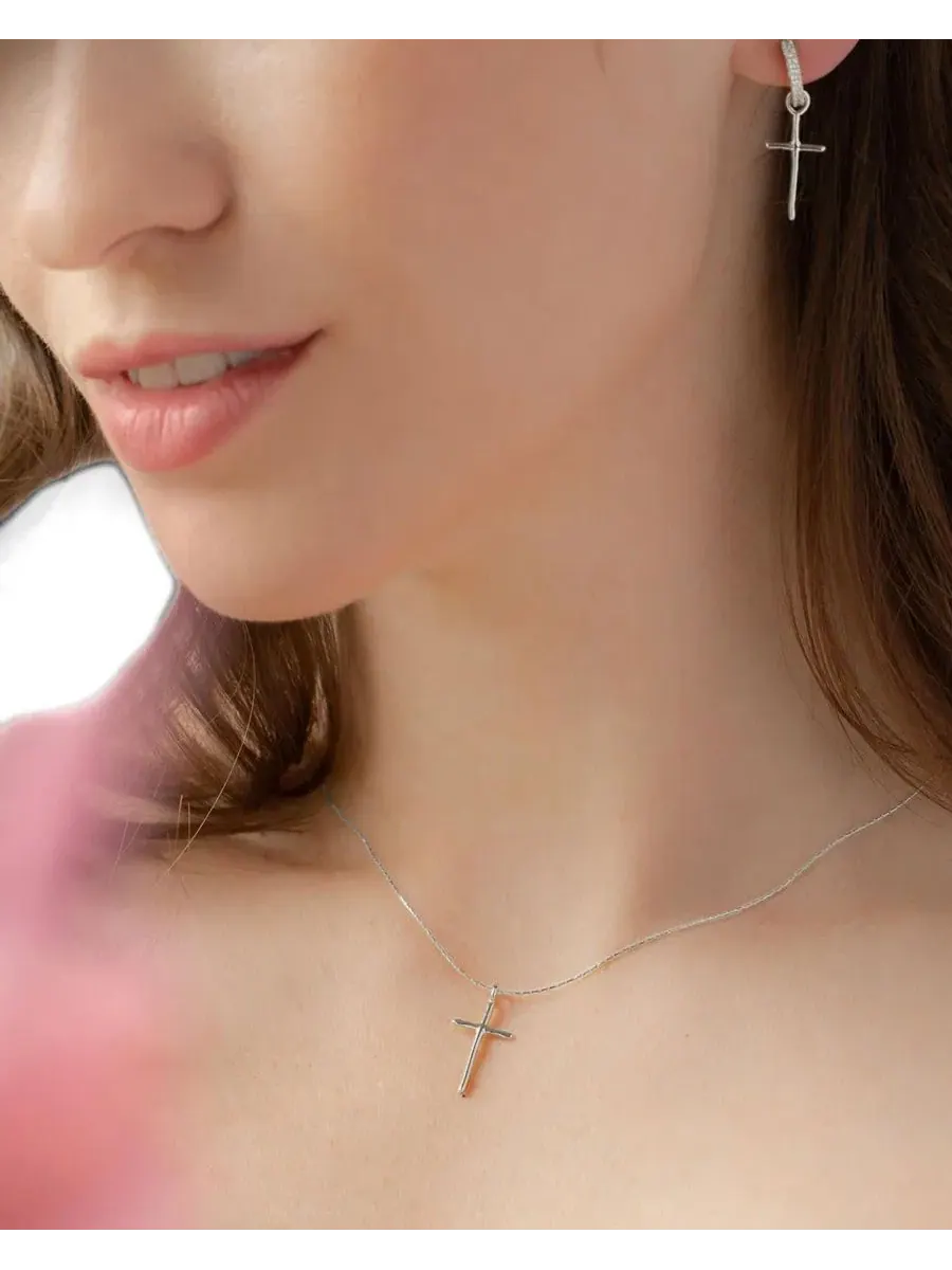 Кулон-крест Ariel Cross Necklace Bearfruit Jewelry — изображение 3 из 6, оттенок золотистый
