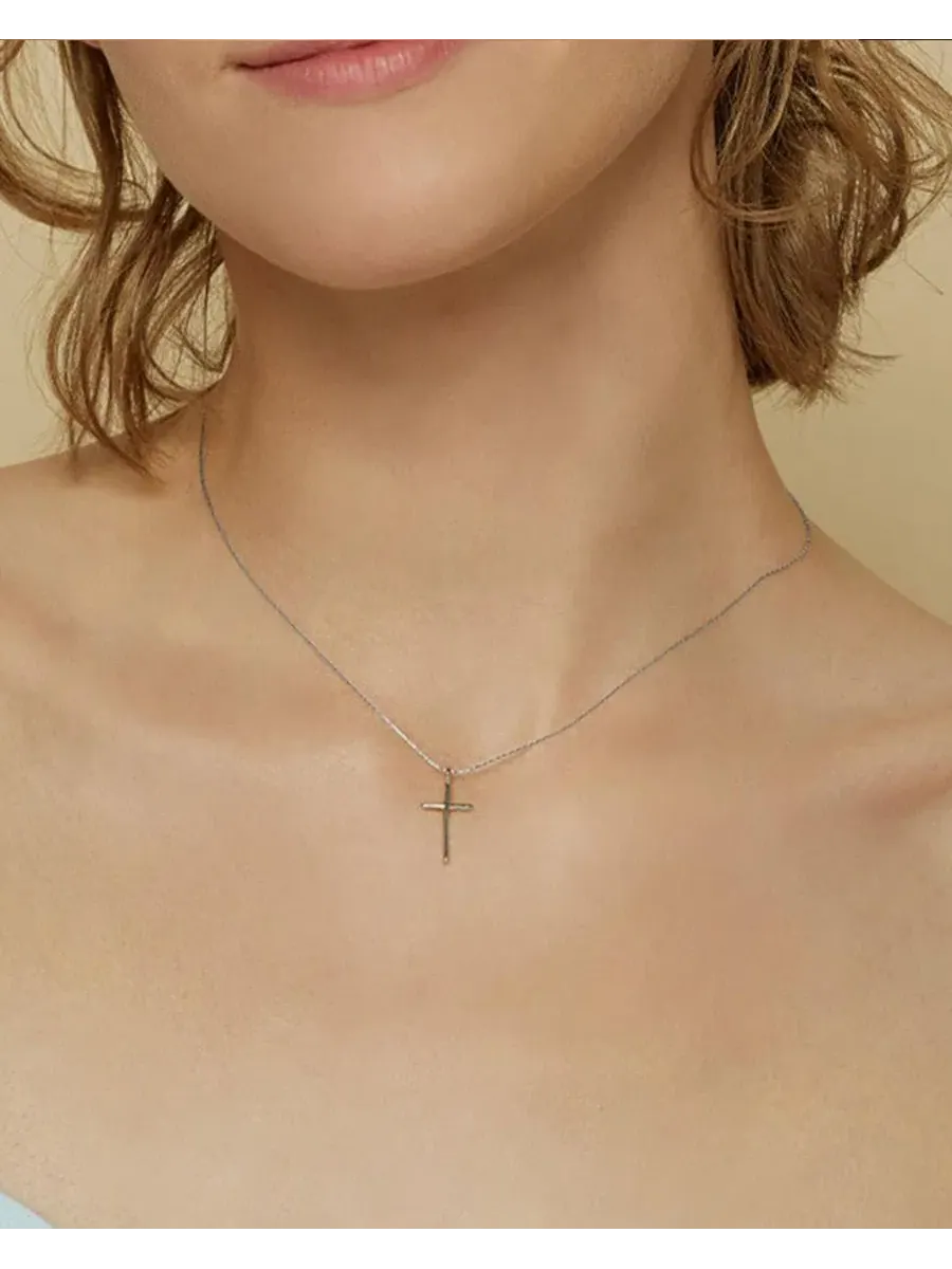 Кулон-крест Ariel Cross Necklace Bearfruit Jewelry — изображение 5 из 6, оттенок золотистый