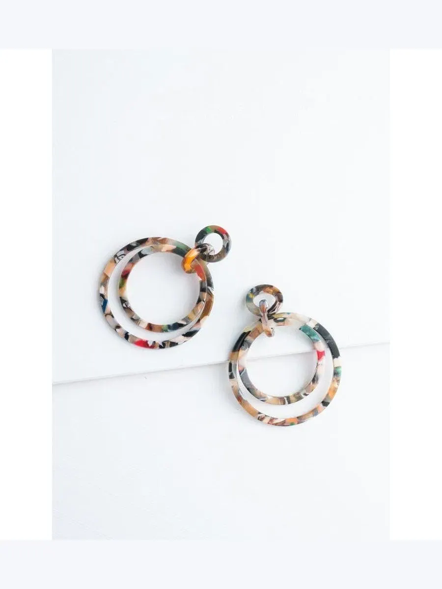 Серьги-подвески Margot Multi-colored из смолы Starfish Project — мульти
