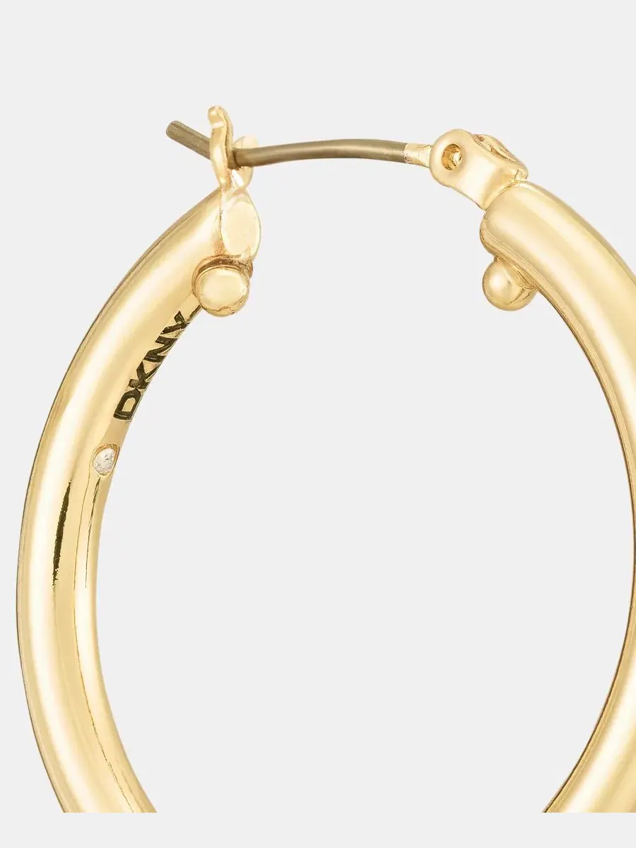 Серьги-гвоздики с подвеской-бусиной Puffy Rondelle Bead Charm DKNY — изображение 4 из 4, оттенок телесный