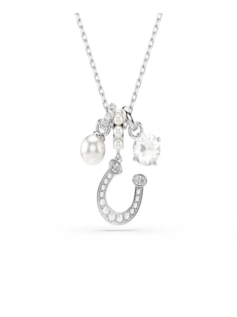 Подвеска с кристаллами и подковой Rhodium-Plated Symbolica Swarovski — изображение 1 из 7, оттенок серый