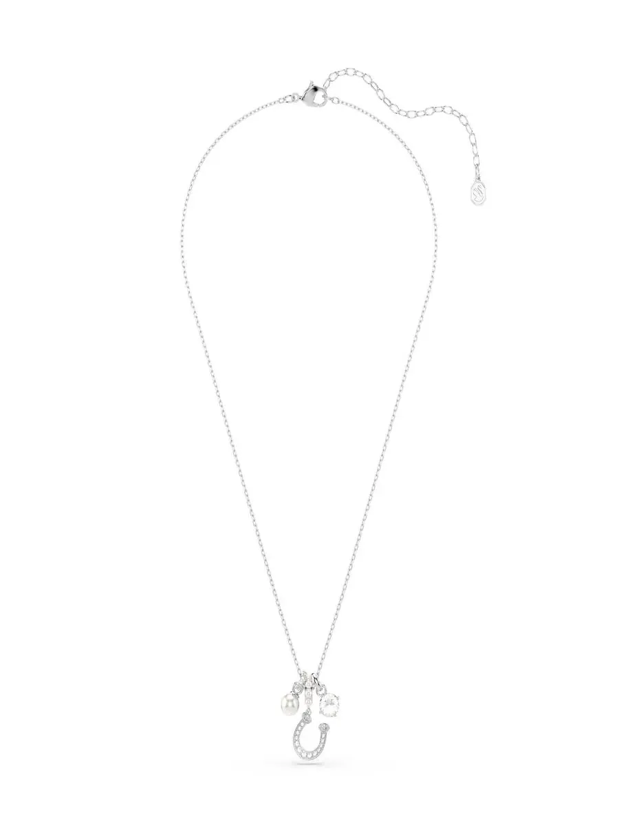 Подвеска с кристаллами и подковой Rhodium-Plated Symbolica Swarovski — изображение 2 из 7, оттенок серый