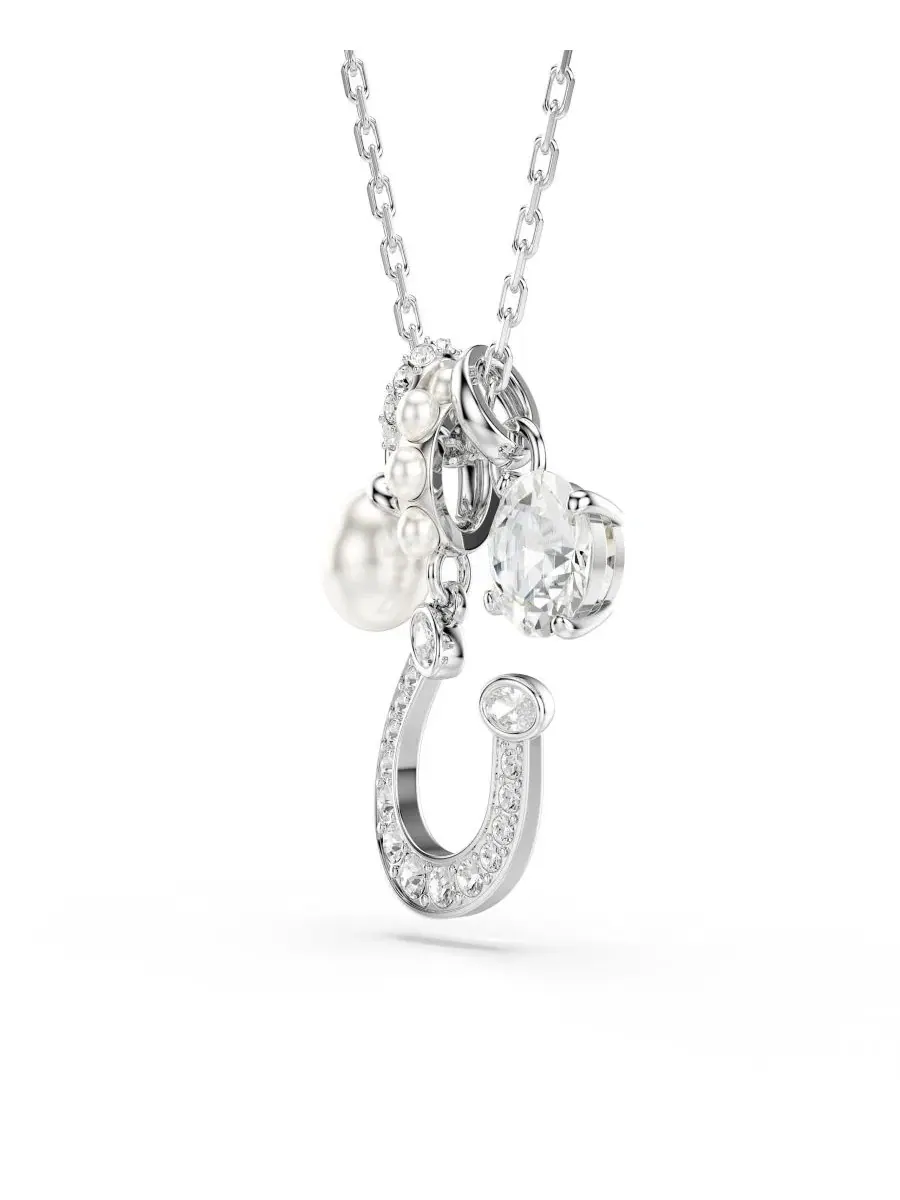 Подвеска с кристаллами и подковой Rhodium-Plated Symbolica Swarovski — изображение 3 из 7, оттенок серый